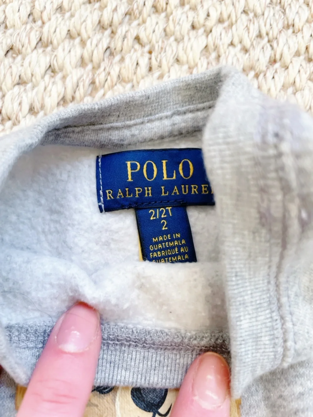 Polo Ralph Lauren Polo Bear Fleece Sweatshirt Dress Grey size 2T